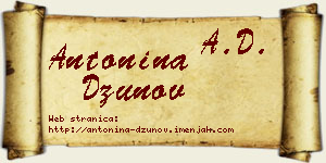 Antonina Džunov vizit kartica